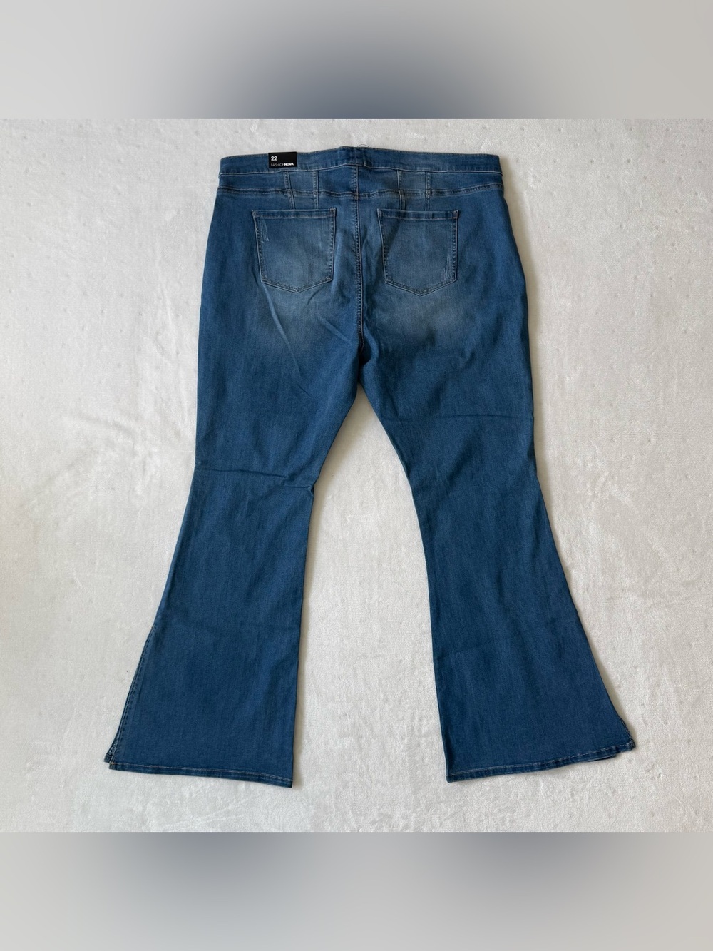 Fashion Nova Junk In The Trunk Light Wash Distressed Flare Jean Plus Size 22 NWT - Picture 8 of 16
